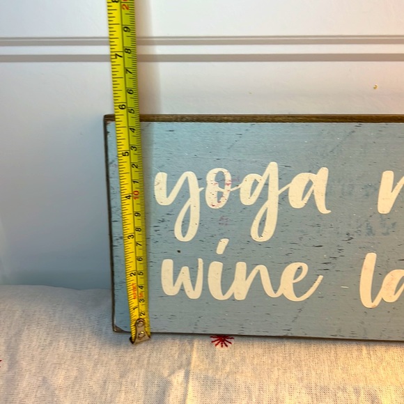 Yoga Now, wine later Distressed wooden Sign - Picture 5 of 5